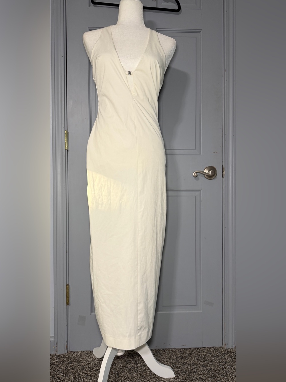 Zara Ivory Sleeveless Maxi Wrap Dress
